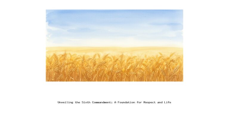 Unveiling the Sixth Commandment: A Foundation for Respect and Life